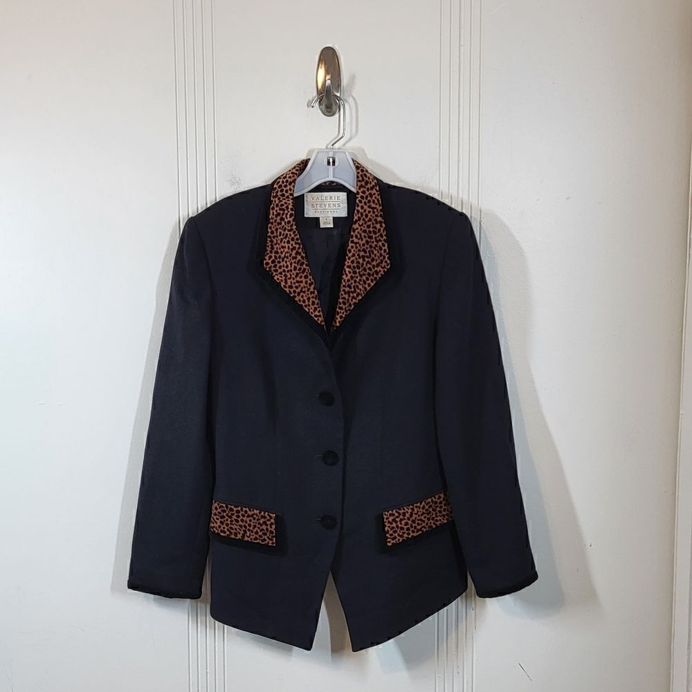 Vintage Valerie Steven's Pure Wool Black Jacket